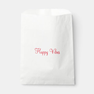 Red happy vibes holiday simple minimal calligraphy favour bag