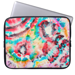 Red Hard Grunge. Shibori Pattern. Golden Brush Gra Laptop Sleeve