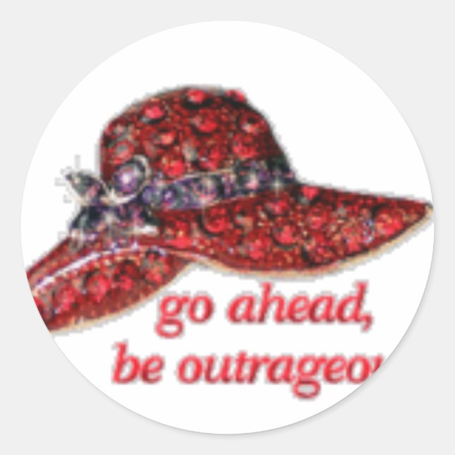 red hat classic round sticker (Front)