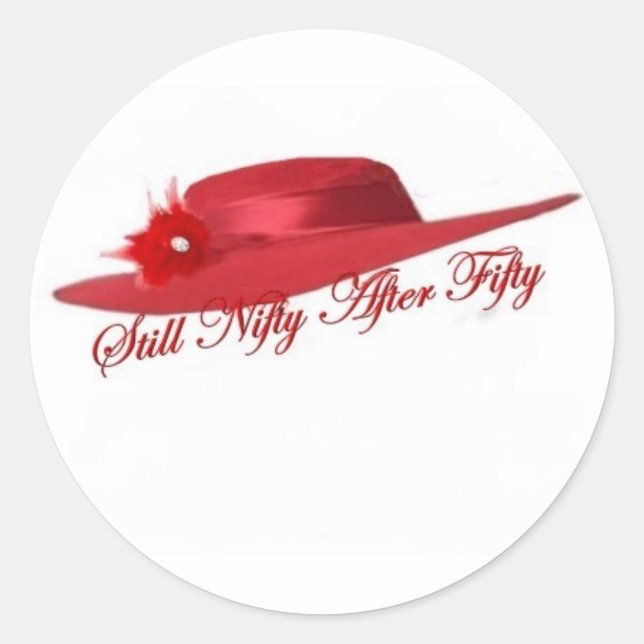 red hat classic round sticker (Front)