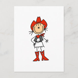 Red Hat Cowgirl Tshirts and Gifts Postcard