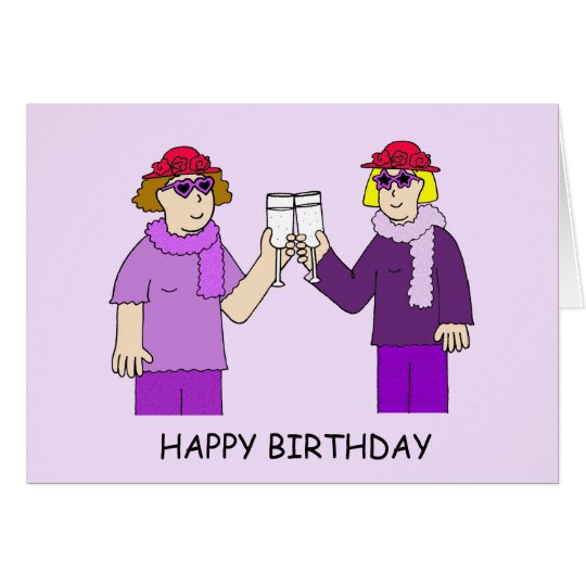 Red Hat Lady Funky Birthday Card
