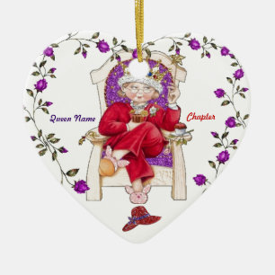 red hat queen ceramic ornament