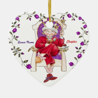 red hat queen ceramic ornament