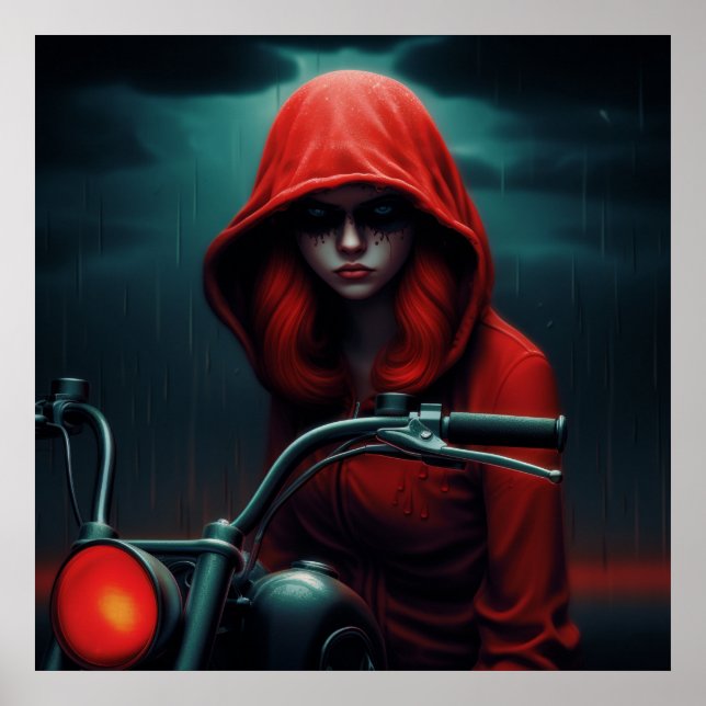 Red Hat Rockeuse poster in flames (Front)