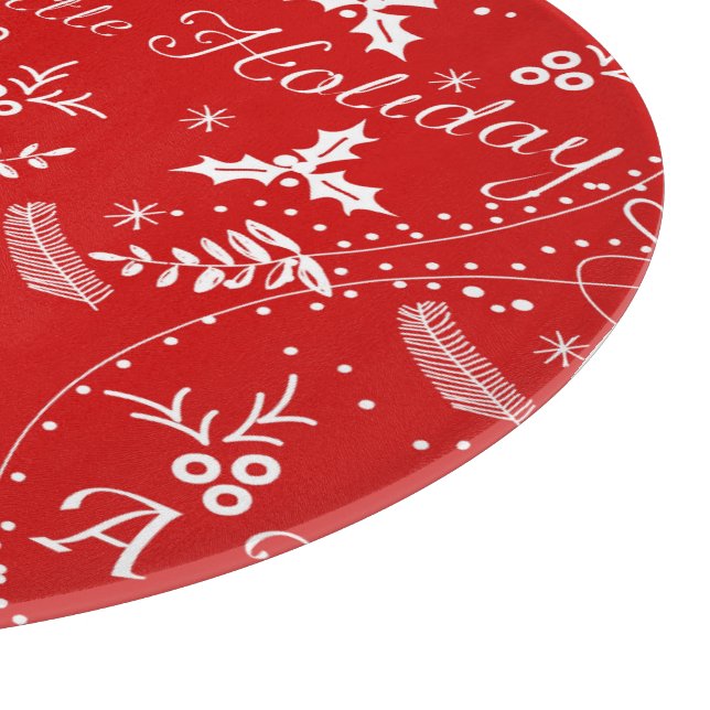 Red Have Yourself a Merry Little Christmas Cutting Board (Corner)
