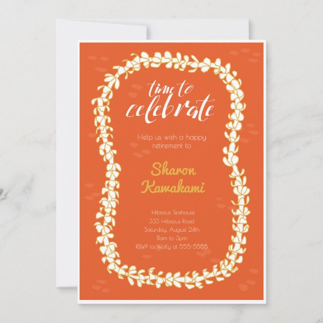 Red Hawaii Party Invitation (Front)