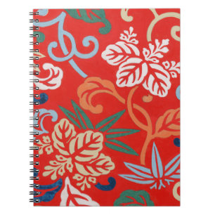 Red Hawaiian Japanese Kimono Notebook