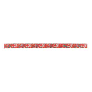 Red Hawaiian Japanese Kimono Satin Ribbon