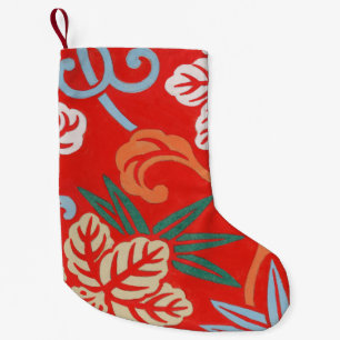 Red Hawaiian Japanese Kimono Small Christmas Stocking