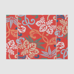 Red Hawaiian Japanese Kimono Tissue Paper