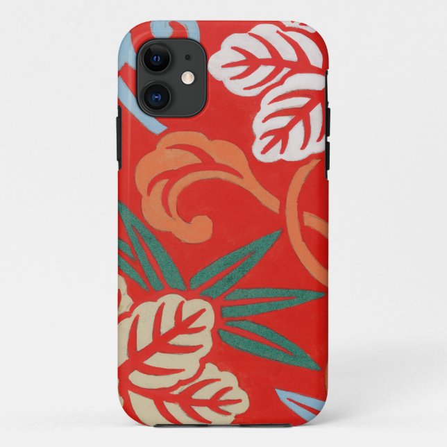 Red Hawaiian Japanese Kimono: Vintage Floral Case-Mate iPhone Case (Back)