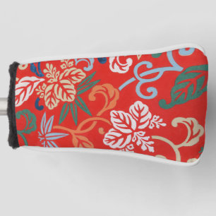 Red Hawaiian Japanese Kimono: Vintage Floral Golf Head Cover