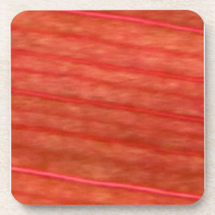Red Hawaiian Leaf Close Up Coaster