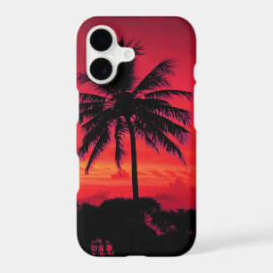 Red Hawaiian Sunset Exotic Palm Trees