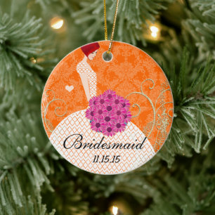 Red Head Birdesmaid  Gifts You Choose Colours Ceramic Ornament