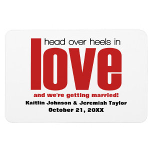Red Head Over Heels Save the Date Magnet