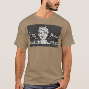 Red head Spark Plug Vintage advertisement halftone T-Shirt