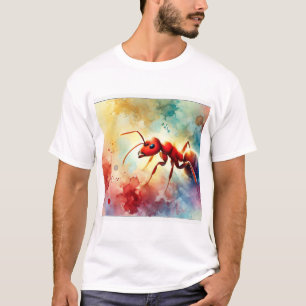 Red Headed Ant 310724AREF104 - Watercolor T-Shirt