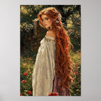 Red Headed Beauty Poster