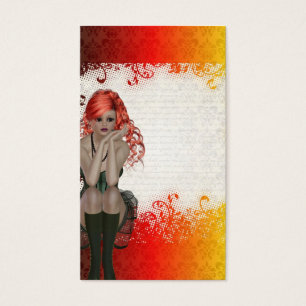 Red headed goth girl