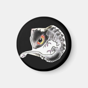 Red-headed lizard magnet