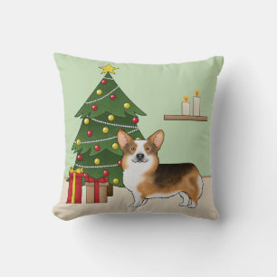 Red Headed Tri Pembroke Welsh Corgi Christmas Tree Cushion