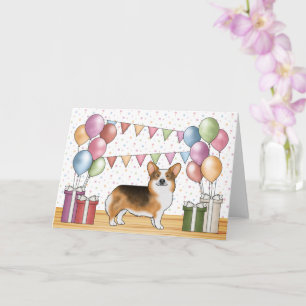 Red Headed Tri Pembroke Welsh Corgi Happy Birthday Card