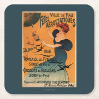 Red-Headed Woman Awaits Balloons Birds Poster