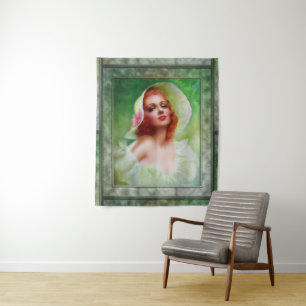 Red Headed Woman by Pearl Frush Brudon Tapestry