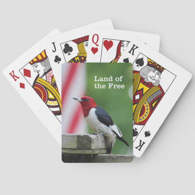 Red-headed Woodpecker 2 Playing Cards (Back)
