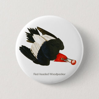 Red-headed Woodpecker, Audubon, Birdwatcher Bird 6 Cm Round Badge