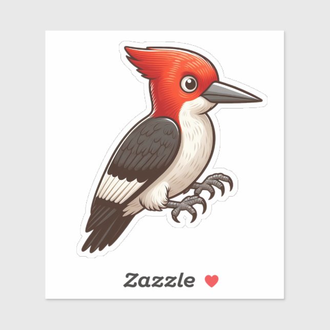 Red-headed Woodpecker bird Custom-Cut Vinyl  (Sheet)