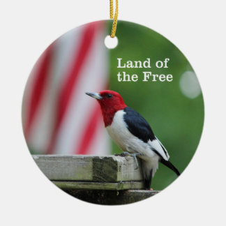 Red-headed Woodpecker Ceramic Ornament