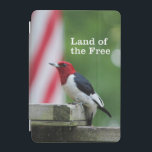 Red-headed Woodpecker iPad Mini Cover<br><div class="desc">Red-headed woodpecker at a backyard bird feeder with an American flag. Photo submitted by a Birds & Blooms reader. Birds & Blooms is the #1 bird and garden magazine in North America. We pride ourselves in celebrating the “beauty in your own backyard” cover a wide range of topics such as...</div>