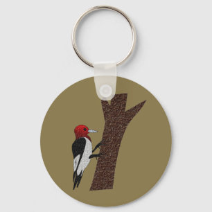 Red Headed Woodpecker Key Ring