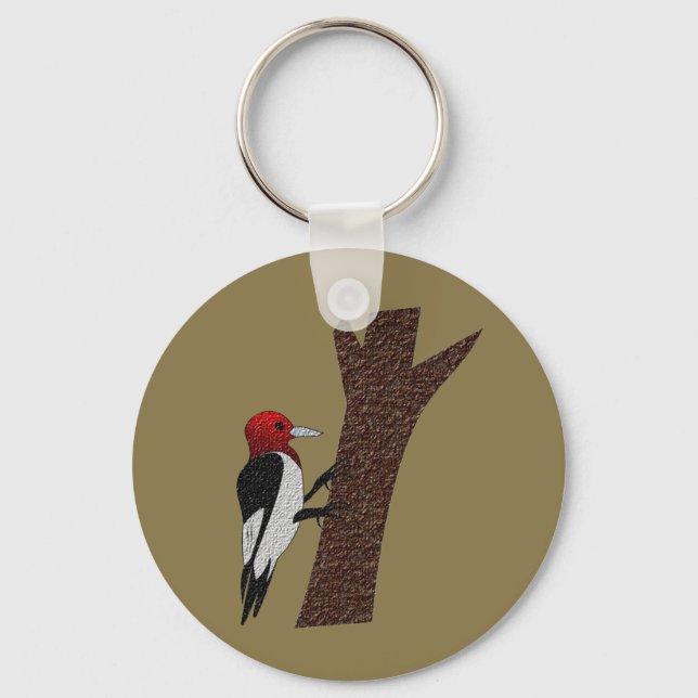 Red Headed Woodpecker Key Ring (Front)