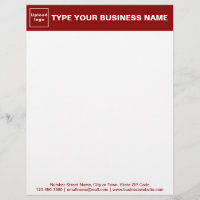 Red Header and Texts on Footer of Business