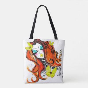 Red Heads & Butterflies Double Sided Tote