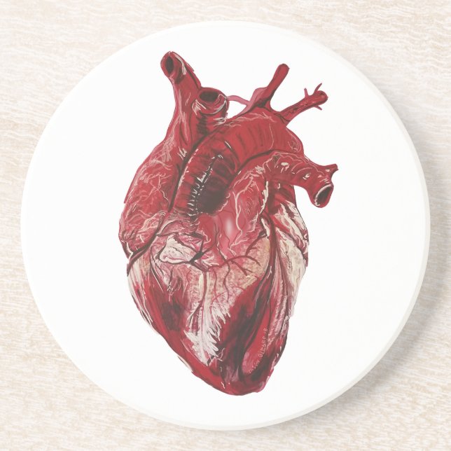 Red Healthy Heart Coaster (Front)