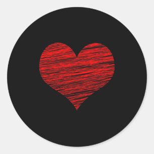 Red Hear For Girls And Boys-valentines Day Shirt Classic Round Sticker