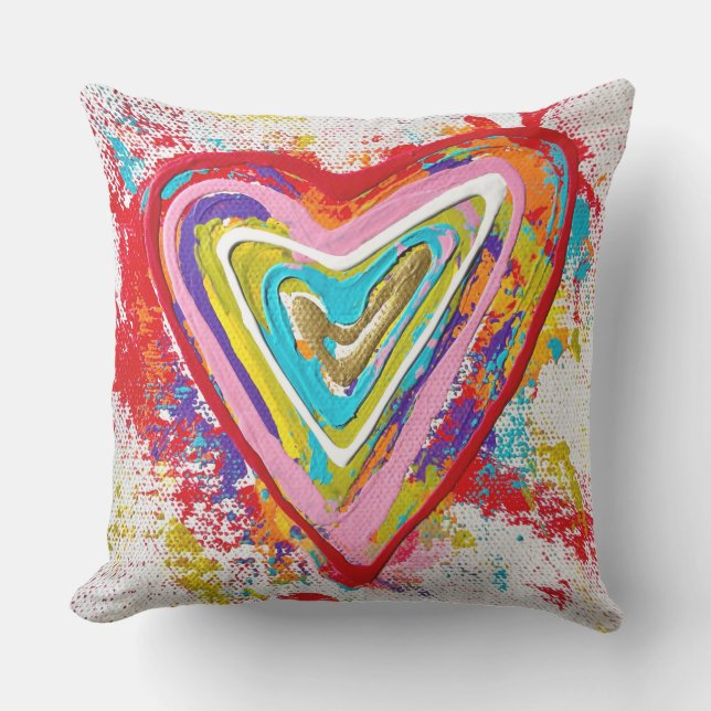 Red Heart 20 x 20 Outdoor Throw Pillow (Front)
