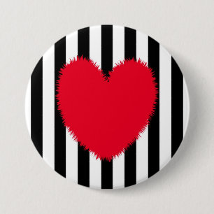 Red heart 7.5 cm round badge