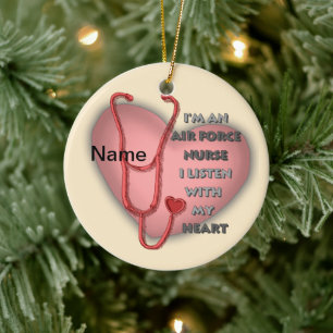 Red Heart Air Force Nurse ornament
