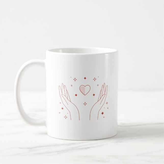 Red Heart and Hand Shaped Coffee Cup (Left)