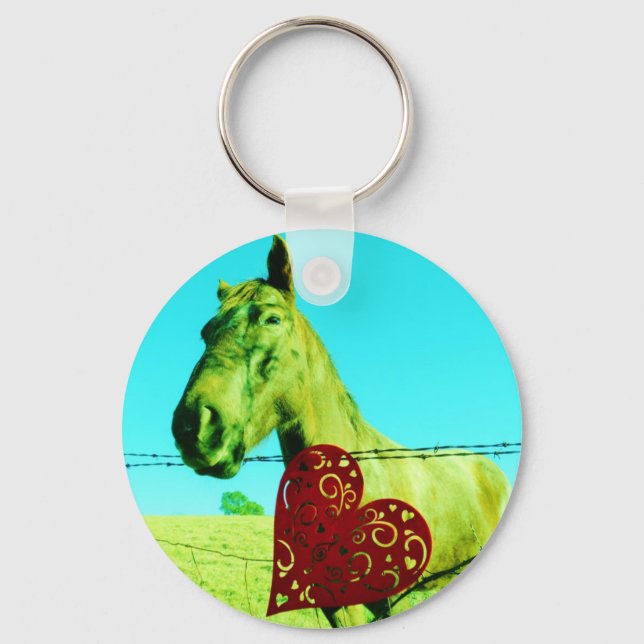 Red Heart and  Horse Key Ring (Front)