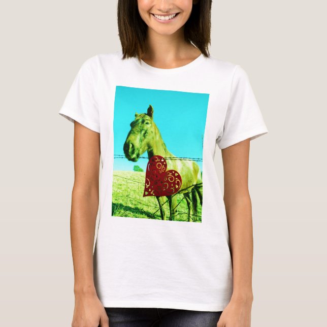 Red Heart and  Horse T-Shirt (Front)
