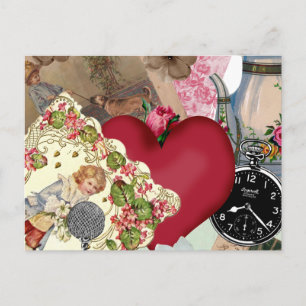 Red Heart and Paris Postcard