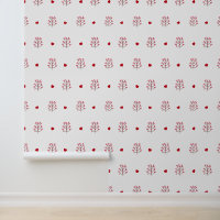 Red Heart And Tree Seamless Pattern Peel And Stick