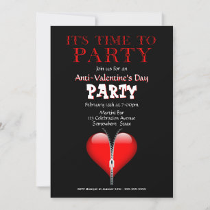 Red Heart Anti-Valentine’s Day Party Invitation